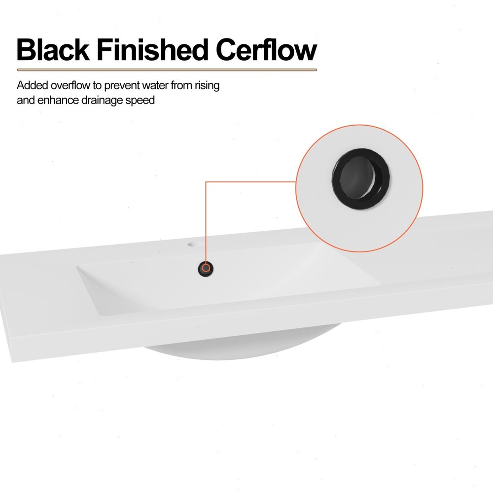 72" Double Sink Vanity Top Undermount Bathroom Sink
