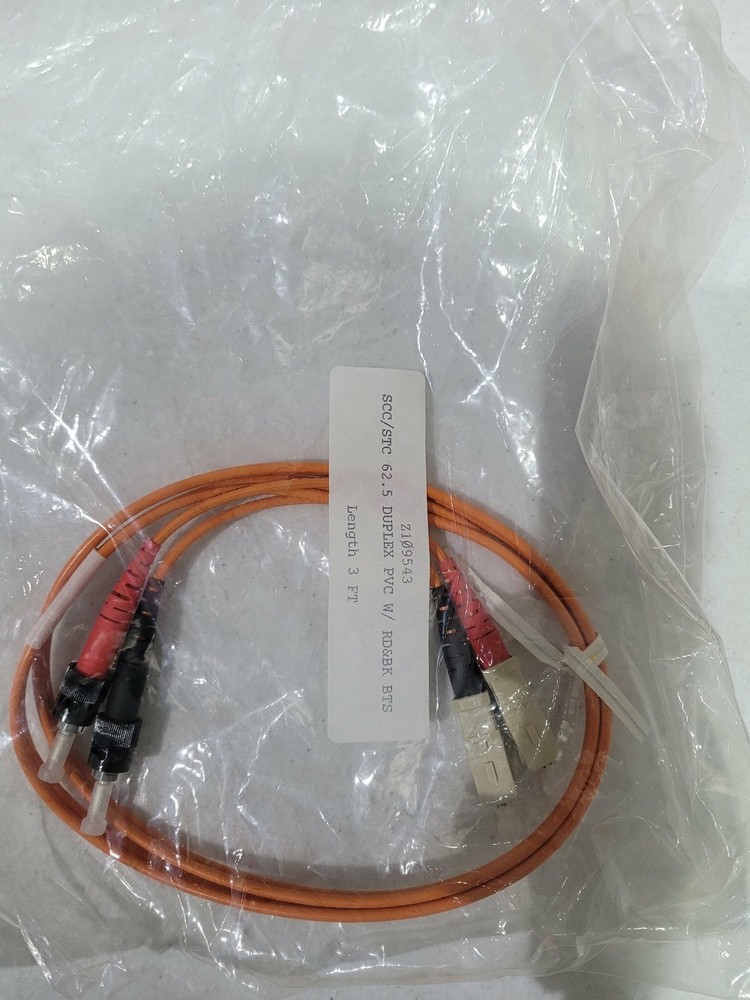62.5 Multimode, Duplex Fiber Jumper ST-SC 3'