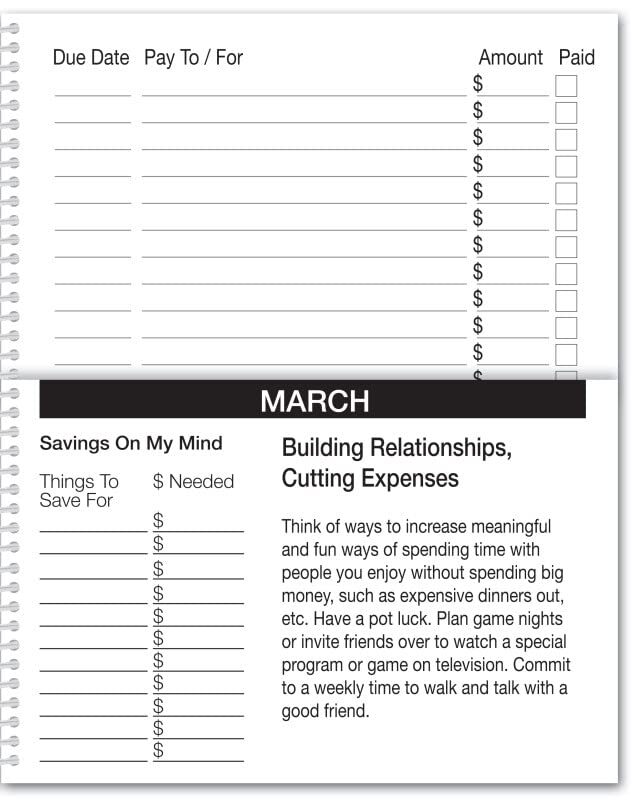 Large Print What's Due Organizer