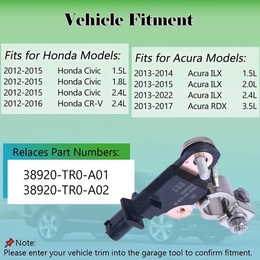 38920-TR0-A02 Battery Current Sensor Compatible with 2012 2013 2014 2015...