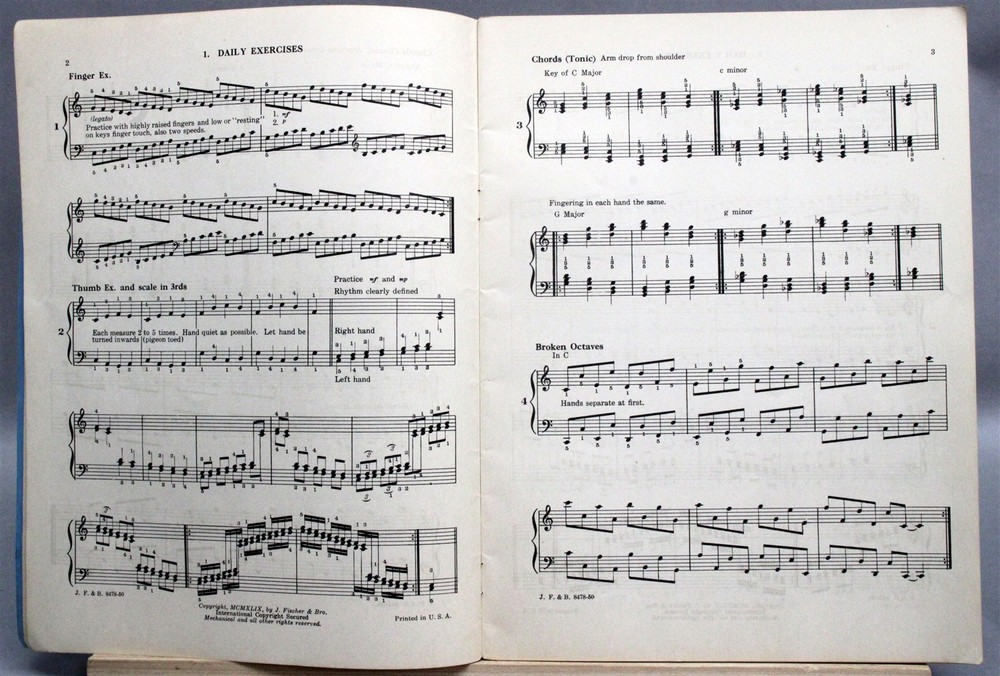 TECHNIC Book II High Intermediate Piano Method Instruction Book by Hans Barth