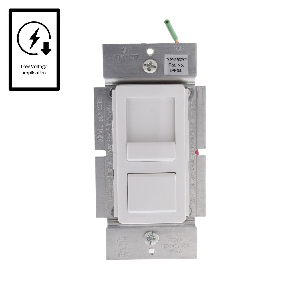 Leviton IPE04-10W White Decora Light Dimmer Switch Electronic Low Voltage