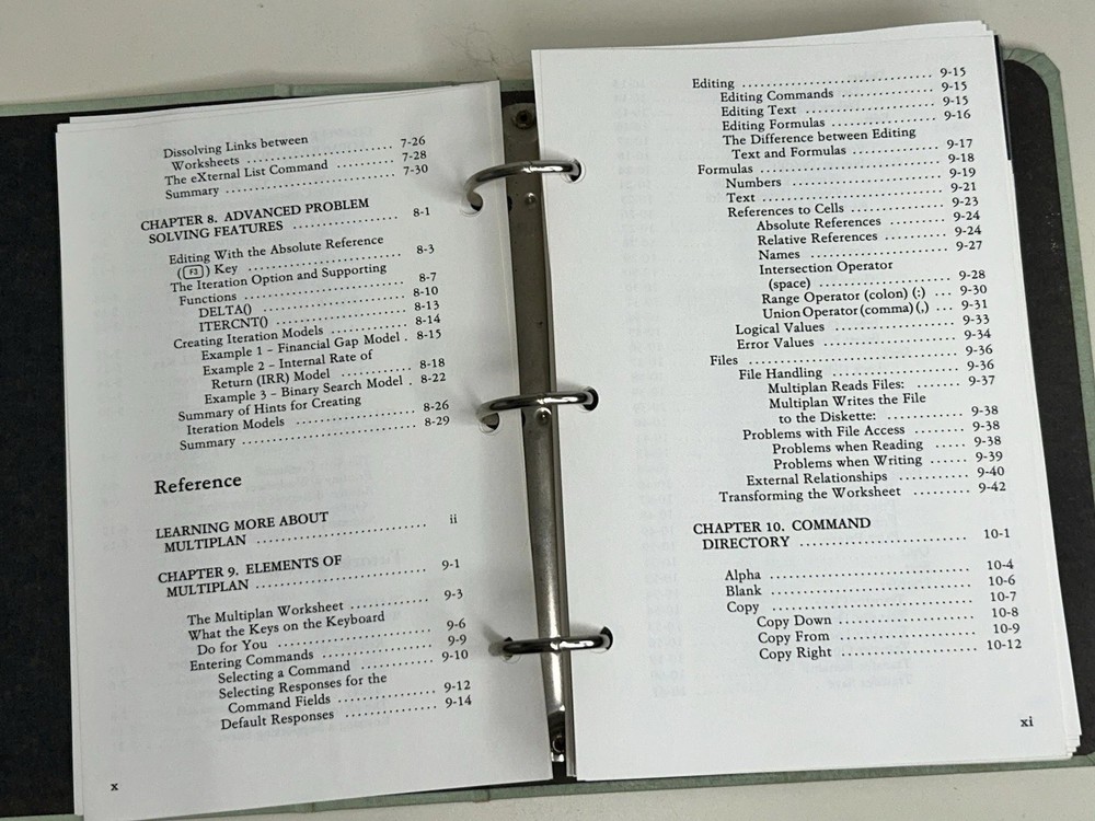 IBM Multiplan Electronic Worksheet Computer Software by Microsoft MANUAL ONLY