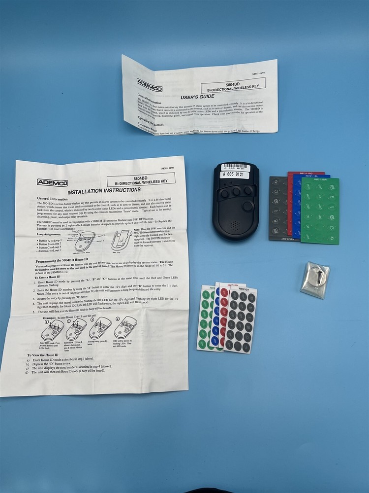 Ademco Bi-directional 4 button wireless key 5803BD