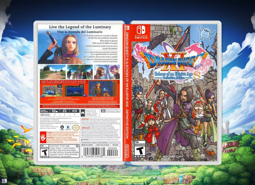 Dragon Quest XI (EoaEA) COVER ART: Insert / Case for Nintendo Switch