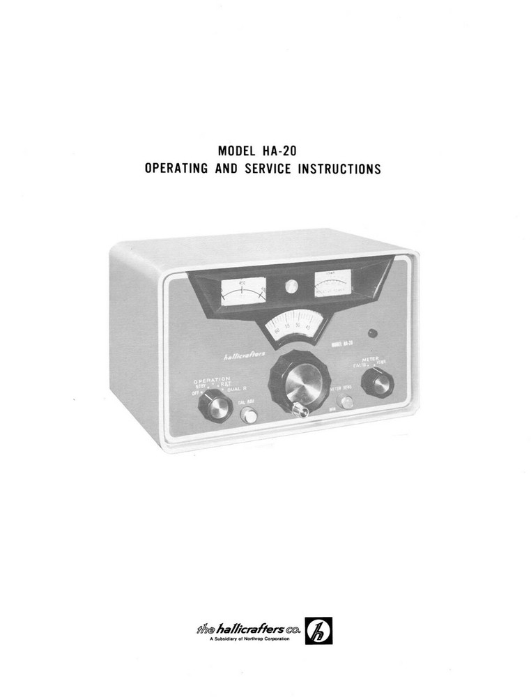 Hallicrafters HA-20 Accessory Unit Manual