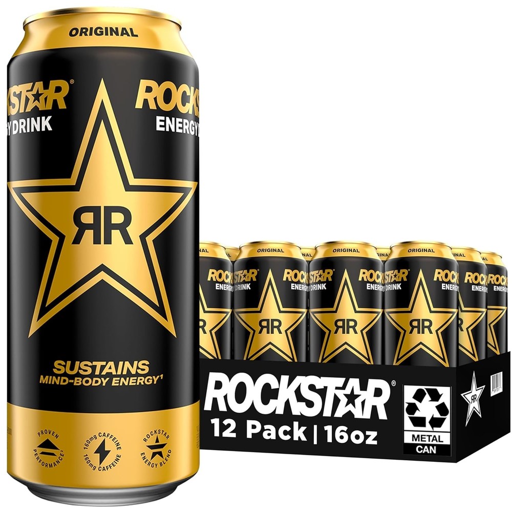 Rockstar Energy Drink 12-Pack, 16oz Cans for Ultimate Performance