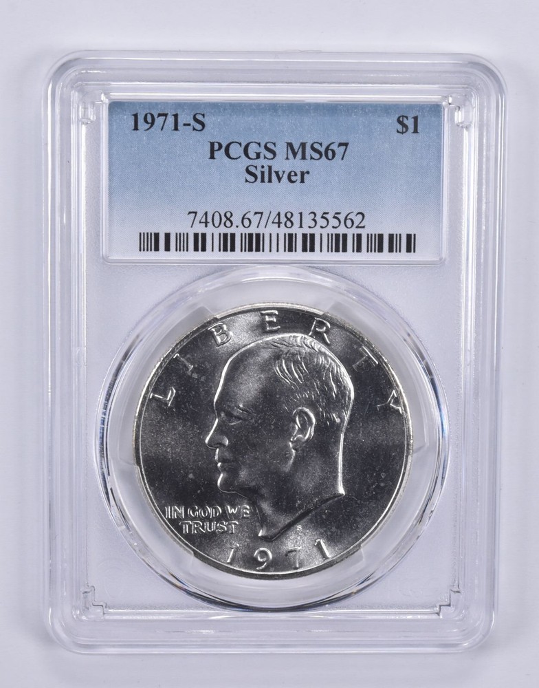 1971-S Eisenhower $1 Silver MS67 PCGS Blue Label