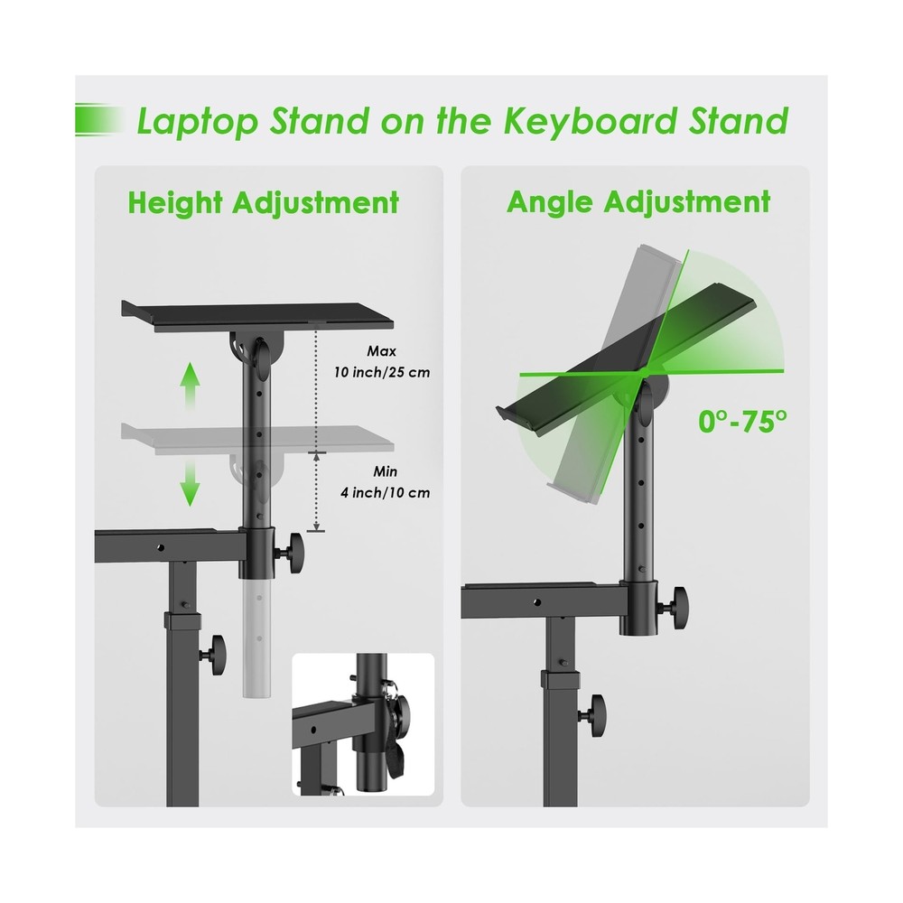 Multi-Functional Keyboard Stand Heavy Duty Piano Stand with Microphone Stand ...