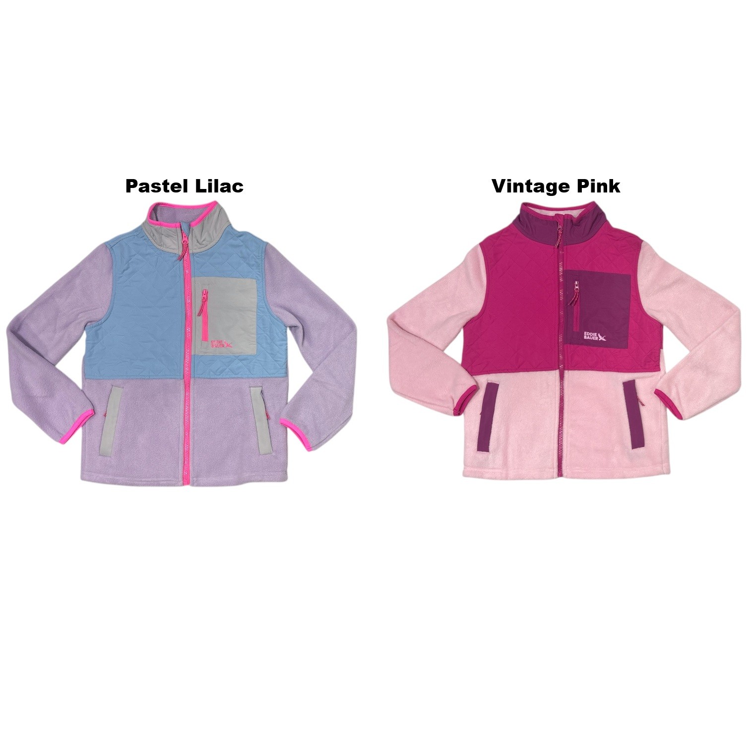 Eddie Bauer Girl's Regular Fit Polar Fleece Full Zip Mock Neck Jacket