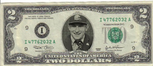 Browns Johnny Manziel $2 Dollar Bill Mint! Rare! $1