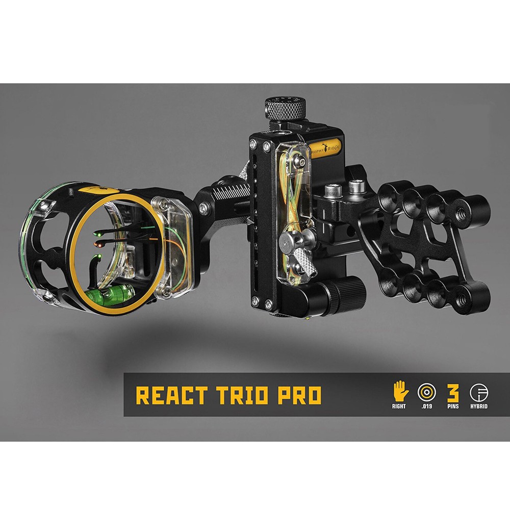 Trophy Ridge React Trio Pro Sight RH .019 Black Compound Bow Archery Hunting