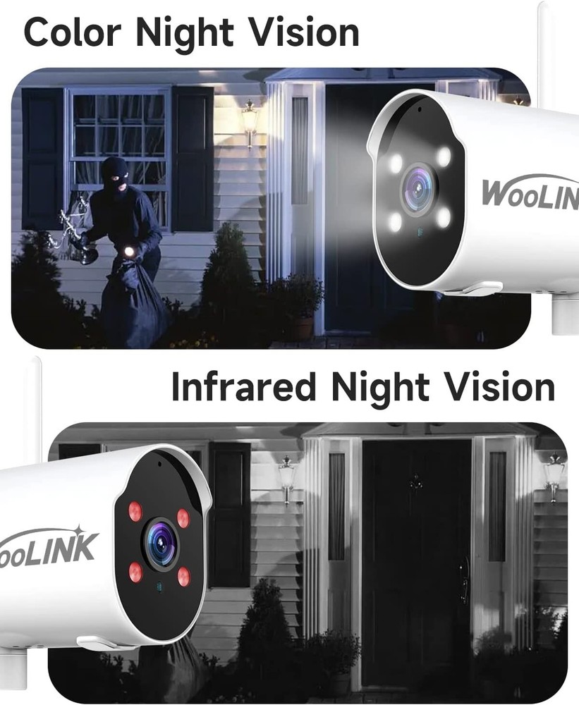 WOOLINK Outdoor Camera Wireless Solar Camera WiFi Battery Powered Camera Audio