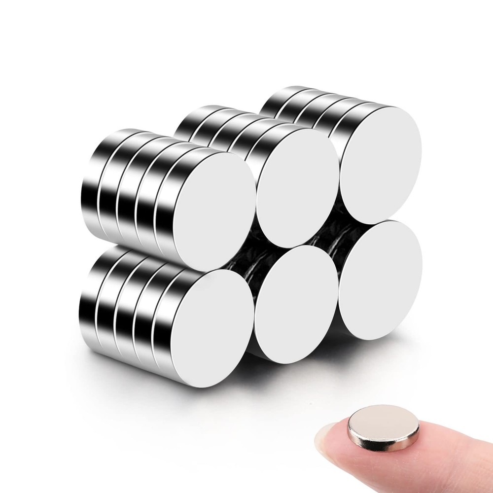 30Pcs Tiny Fridge Magnets, 10x2 mm Small Round Refrigerator mm, Silver