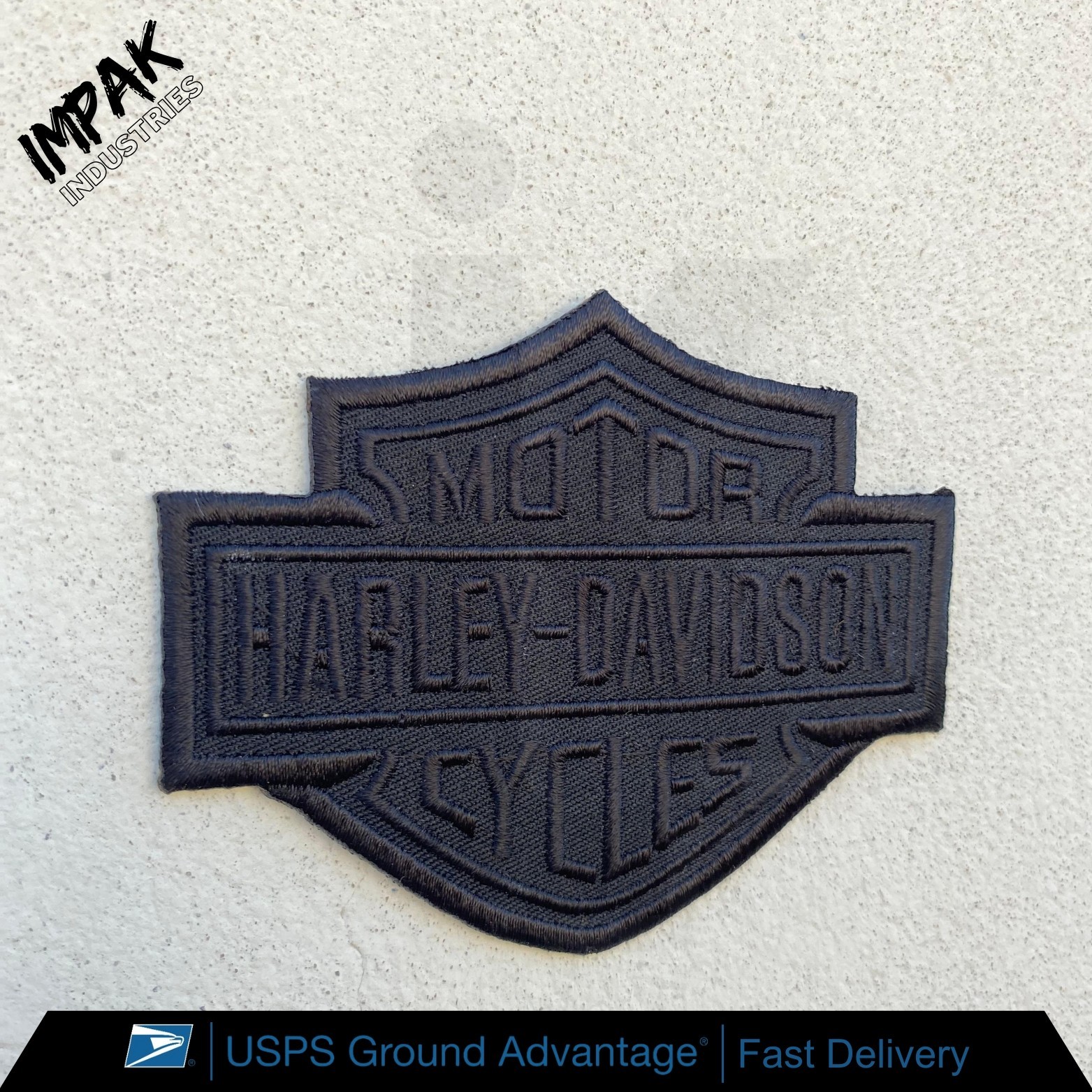 Harley-Davidson Black Bar & Shield Emblem Small 4" Embroidered Patch Iron/Sew On