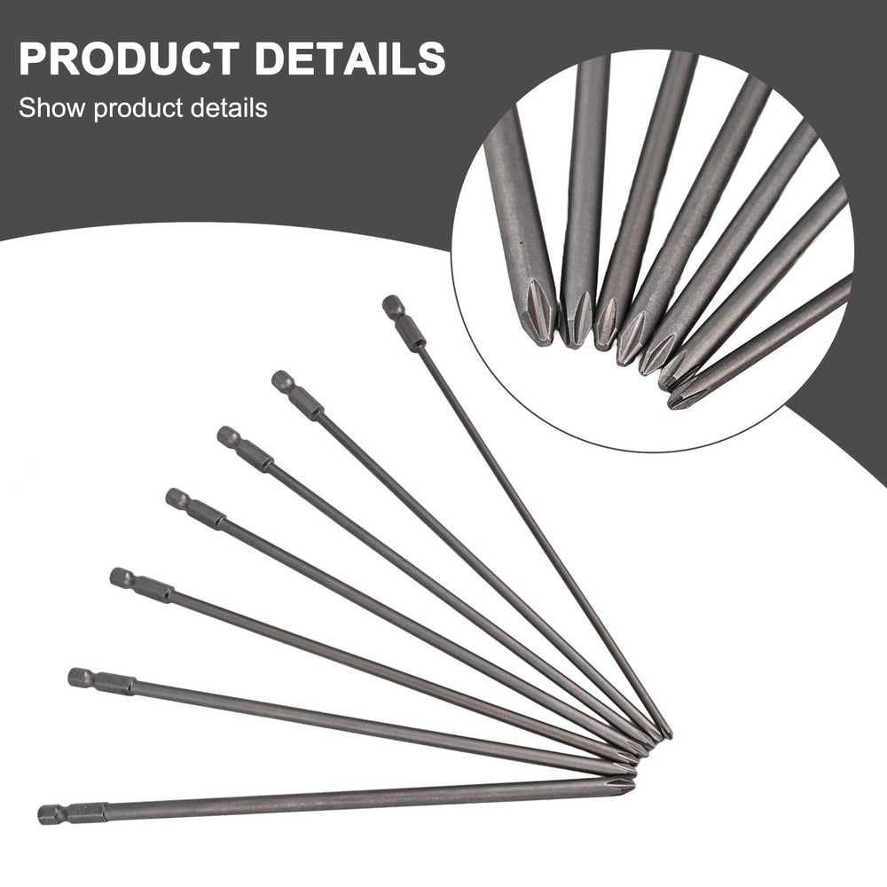 Newest Screwdriver Bits 200mm Tool 6.35mm 7Pcs 7Pcs/Set Bits Cross Driver