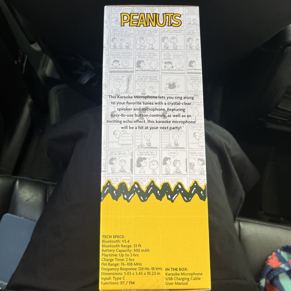 Peanuts Snoopy Bluetooth Karaoke Microphone Wireless Speaker NEW