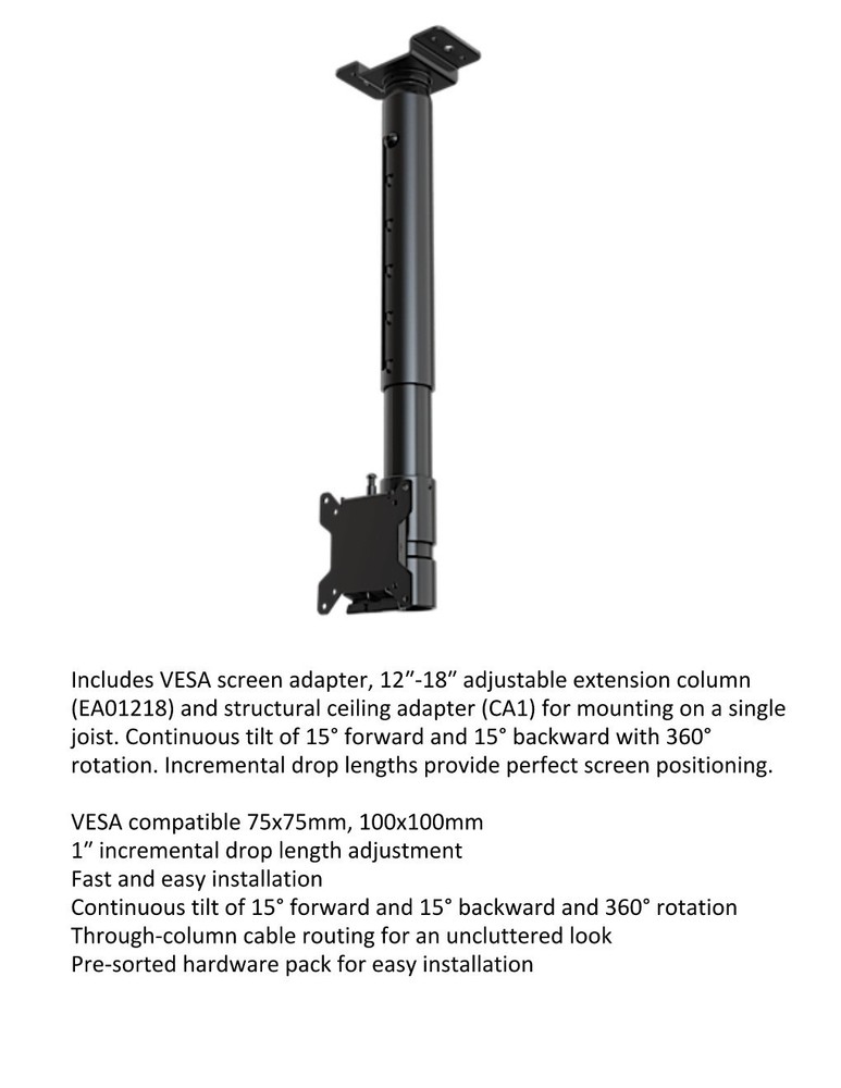 Crimson AV C32-18A Complete Ceiling Installation Kit Display Mount