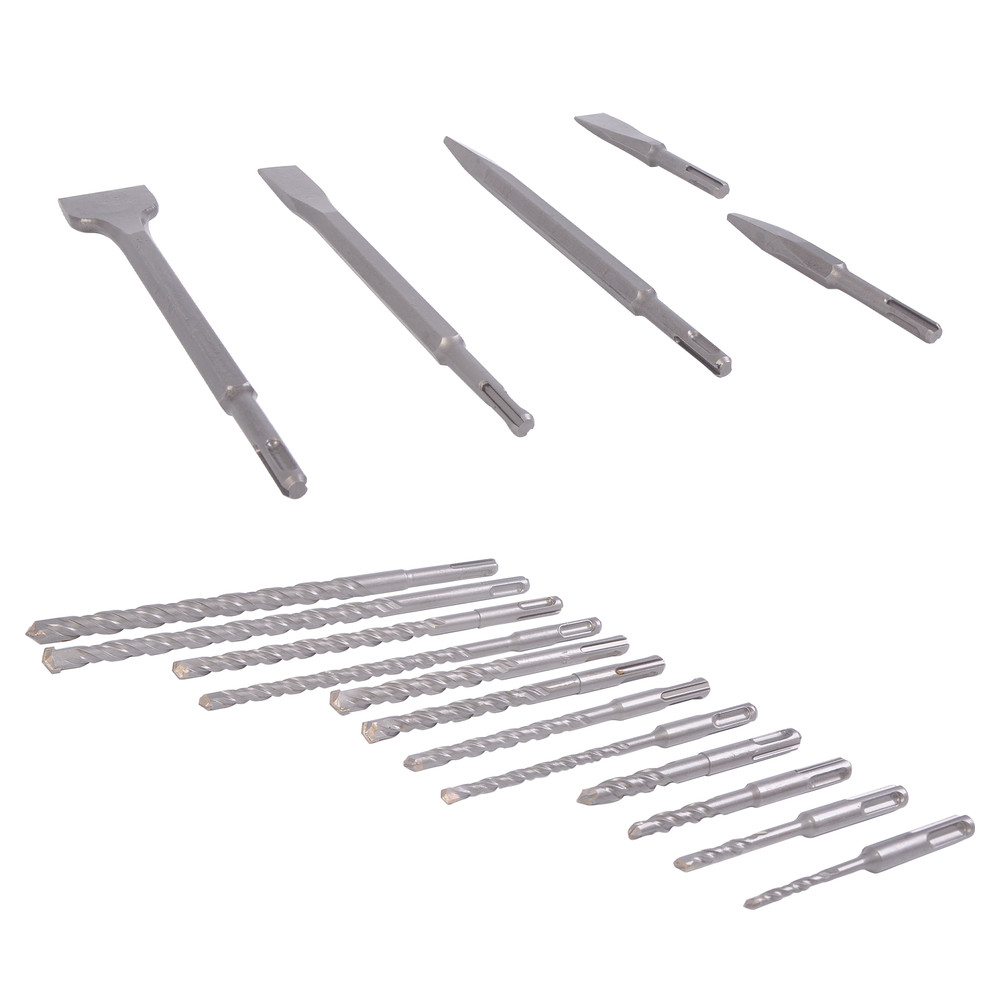 Drill & Chisel Tool Set SDS Plus Drill Bits For Fits Bosch And Hilti Plus 17pcs