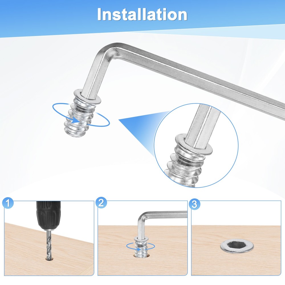 25-Pack Threaded Inserts, 5/16-18x25mm Nuts with A Wrench and Drill Bit [Silver]