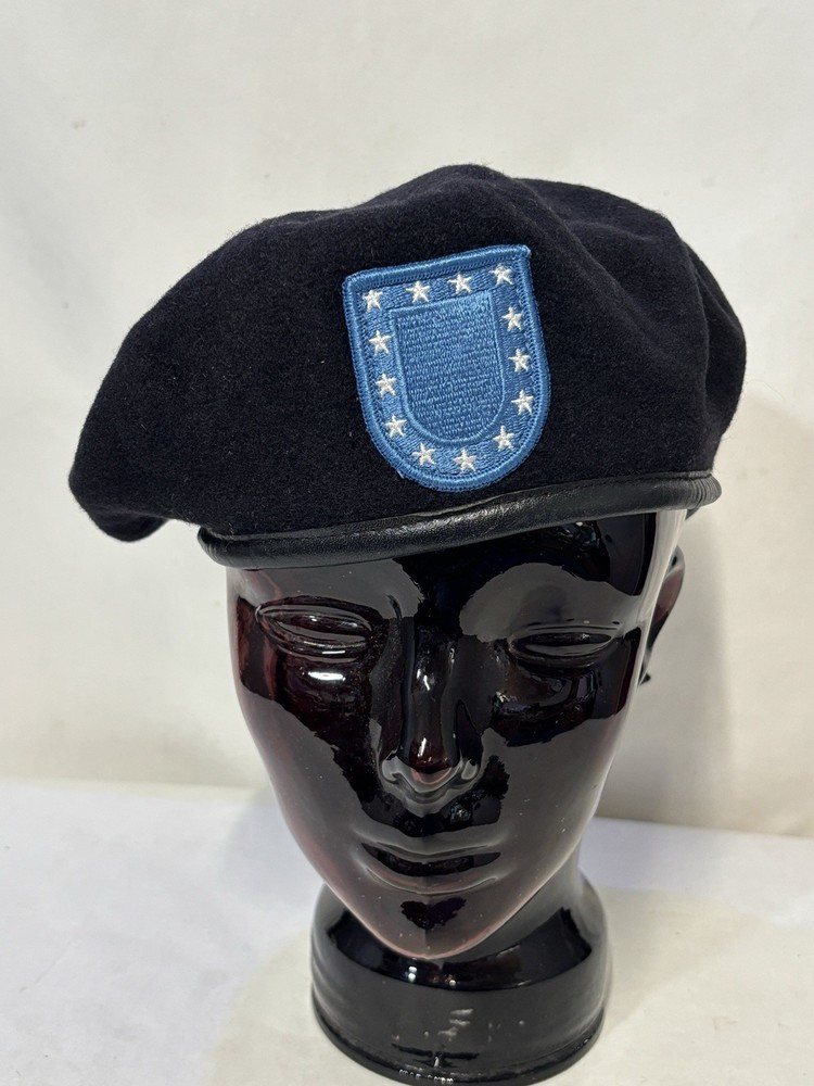 DSCP Garrison Collection Black Wool Beret US Army Size 6 7/8