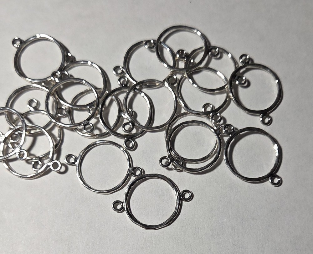 20 pcs Silve Metal Connector Rings Solid Loop 24 mm
