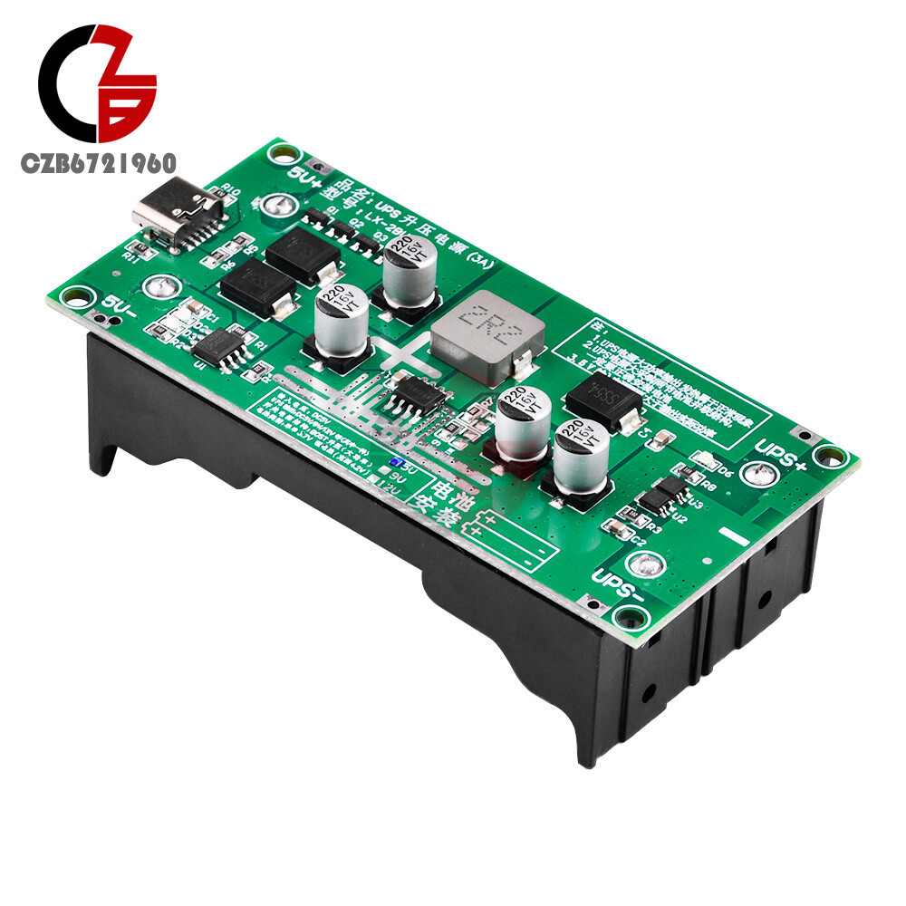3A 5V9V12V 18650 Lithium Battery Charging Module UPS Power Supply Module Type-c