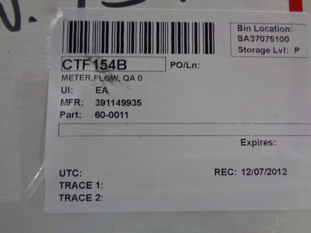 INDUSTRIAL SPARE 60-0011 FLOW METER NSNP