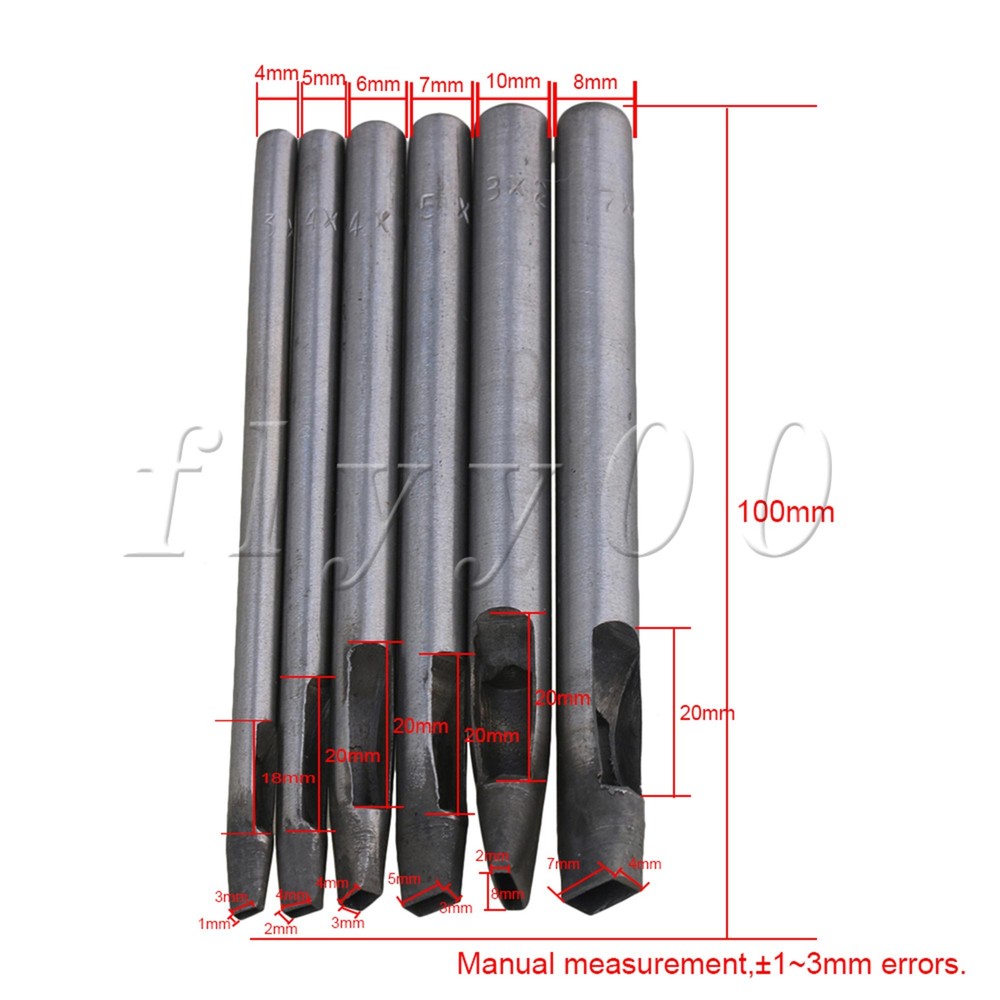 Silver Steel Rectangle Shape Leather Hollow Punching Tool DIY Craft Hand Tools