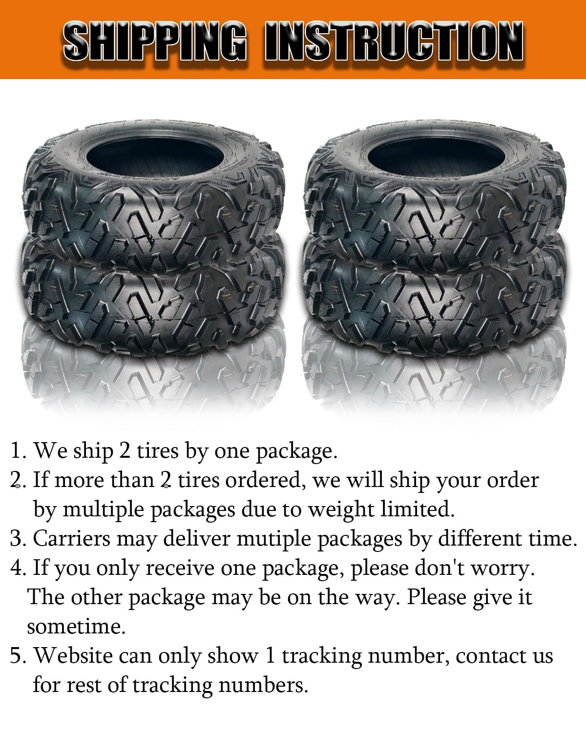 Set 2 25x8-12 UTV ATV Tires 25x8x12 All Terrain 25 8 12 Heavy Duty 6PR Tubeless