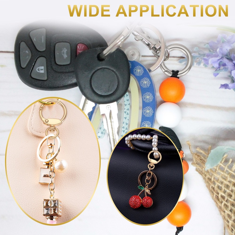4Pcs Round Spring Snap Hooks, 0.5" O Rings Buckle, Matte Gold