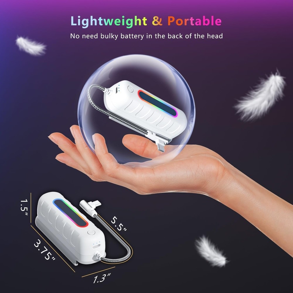 5000mAh Multi-Color Battery Pack - Lightweight Charging for Meta Quest 2/3/3s