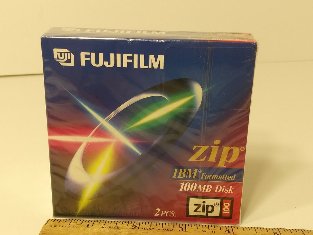 New Factory Sealed Fujifilm 100MB IBM Formatted Zip Disk 2 pack