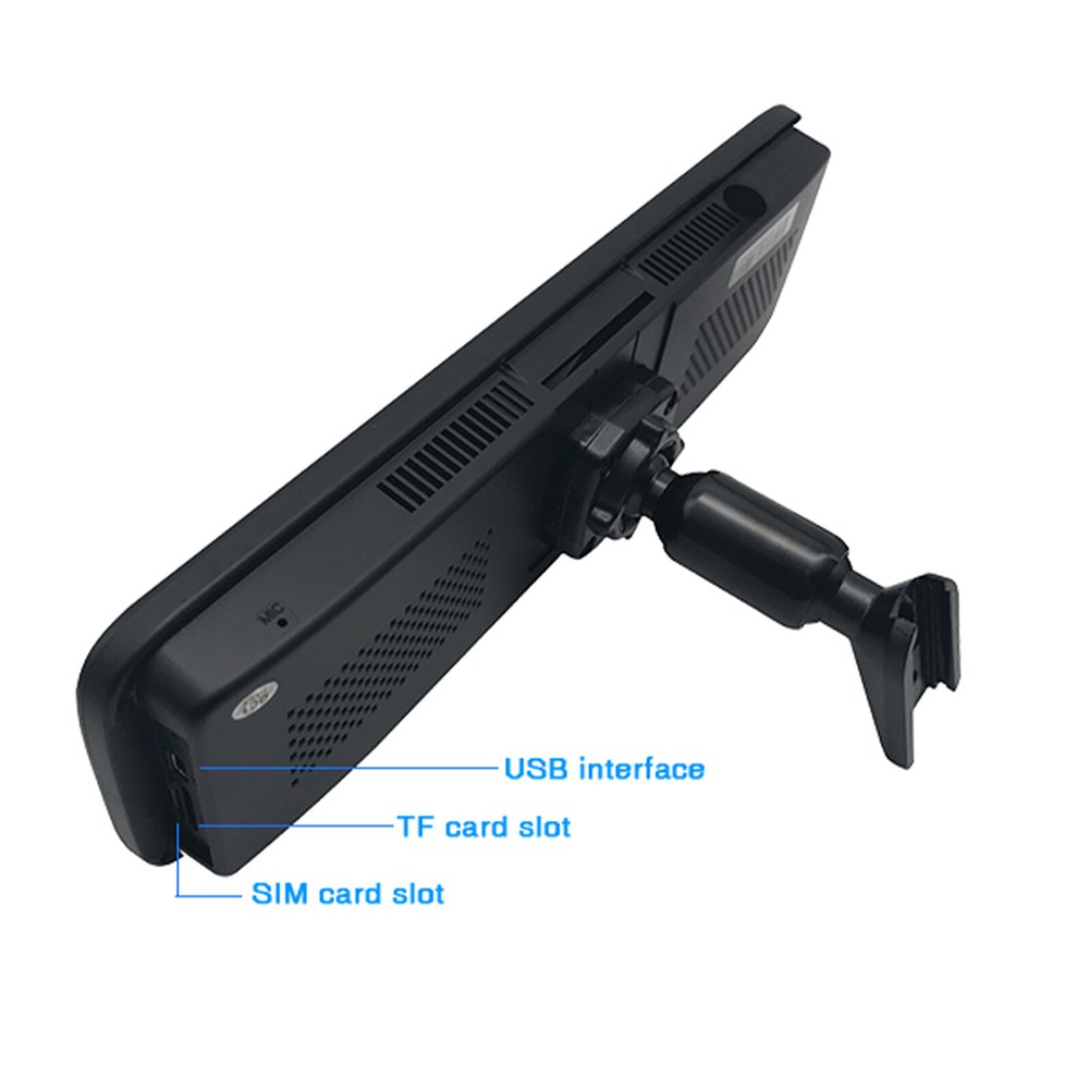 12" 360° panoramic 4CH Cameras lens car dvr backup mirror dash camera with gps