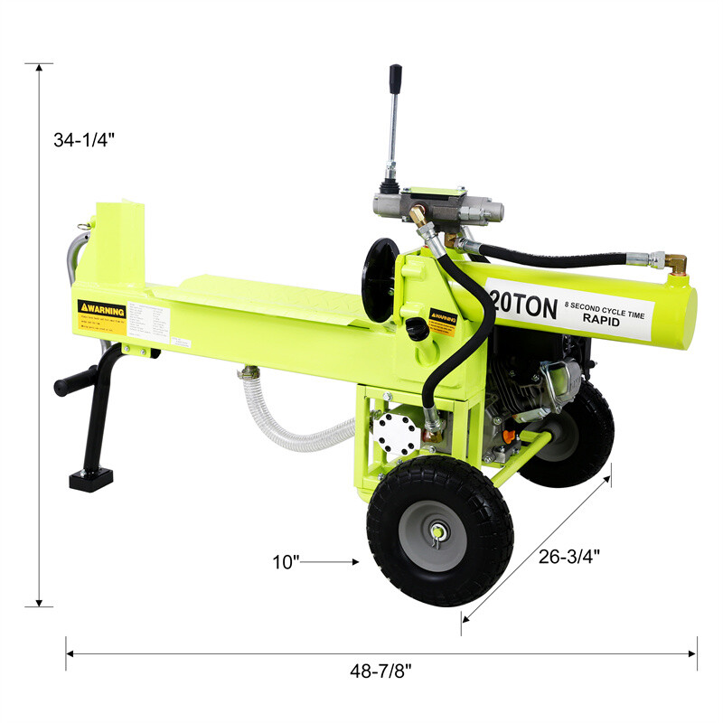 Portable Log Splitter 20 Ton Auto Return Ram System 7HP Engine EPA Compliant