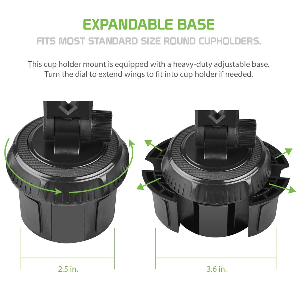 Car Cup Holder Phone Mount Compatible with iPhones, iPad, mini, Tablet, Android