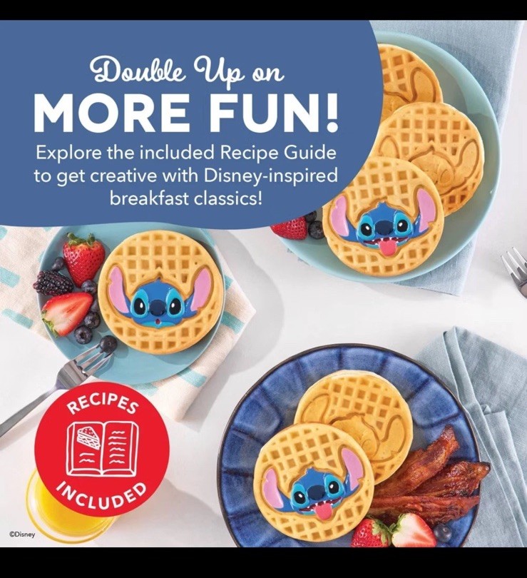 Disney Dash Stitch MultiMaker Double Waffle Maker System Stitch New