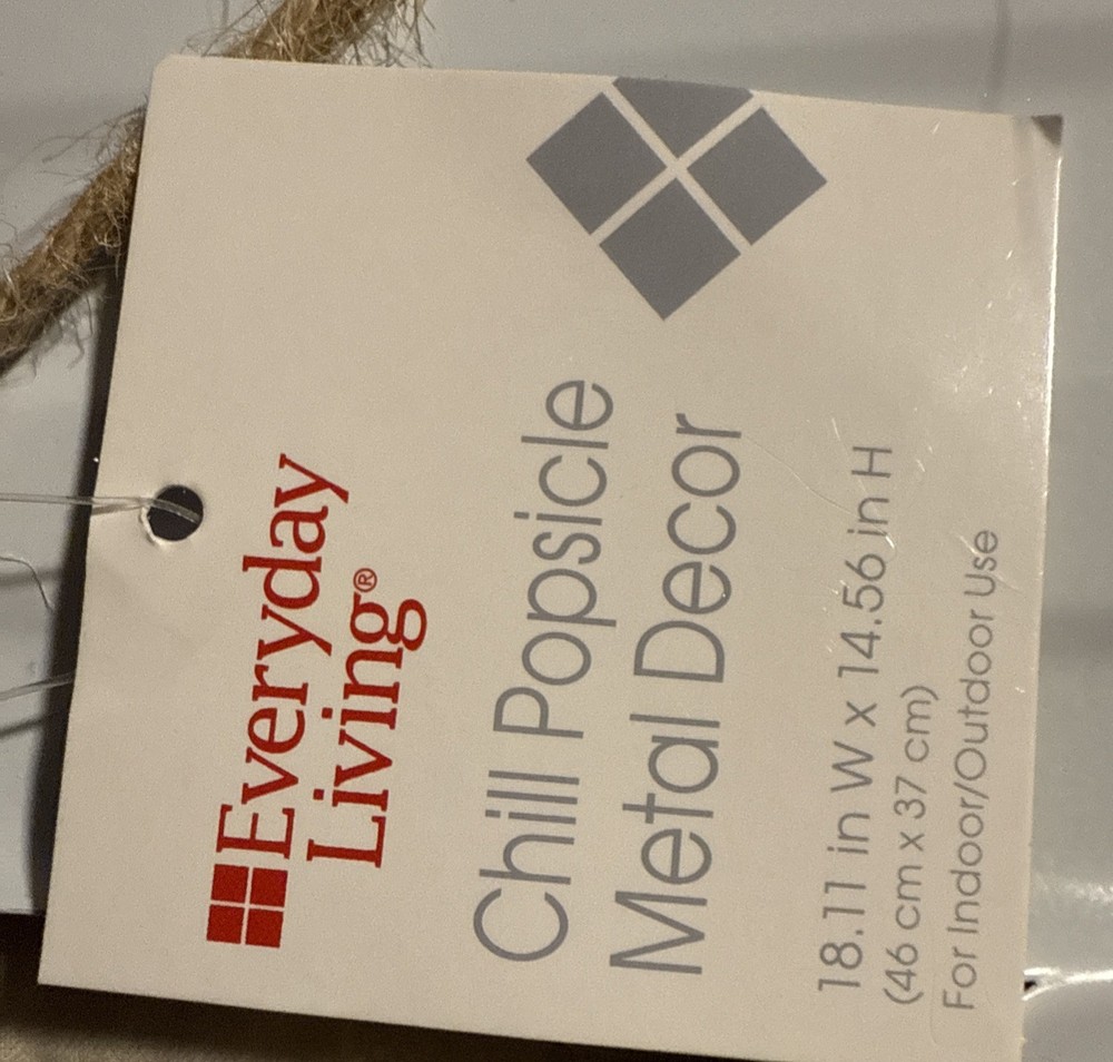 Chill Popsicle Metal Decor N E W