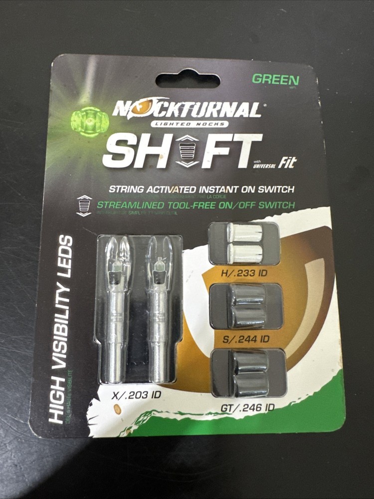 Nockturnal Shift Nock - Universal - Green Lighted Nock - 2pk