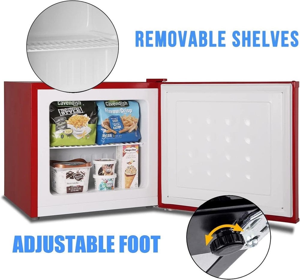 Red Mini Freezer 1.2 cu ft Compact