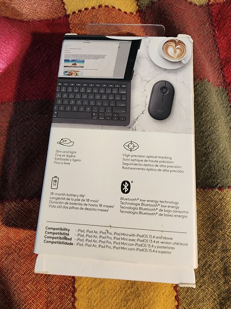 Logitech Pebble i345 Wireless Optical Mouse Silent Slim Off-White Apple Open Box