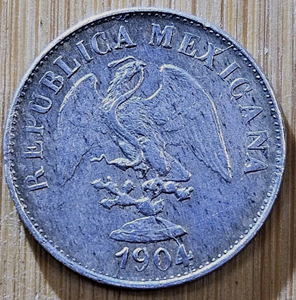 1904 Mo M Mexico 10 Centavos Silver Coin