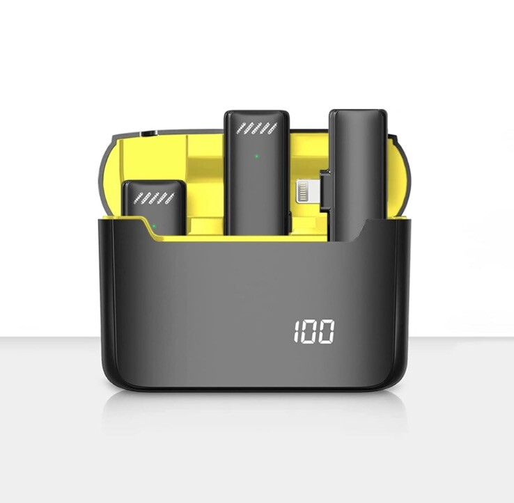 WIRELESS DUAL LAVALIER MICROPHONE AUDIO VIDEO RECORDING FOR IPHONE EUC