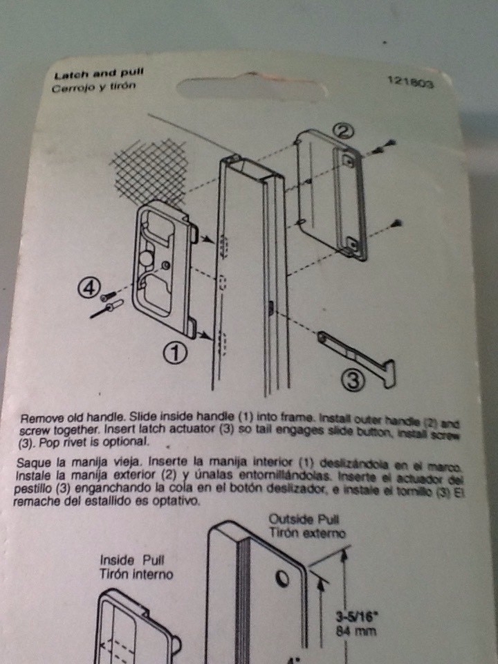 SLIDE-CO SCREEN DOOR LATCH &PULL #121803 (DP2)