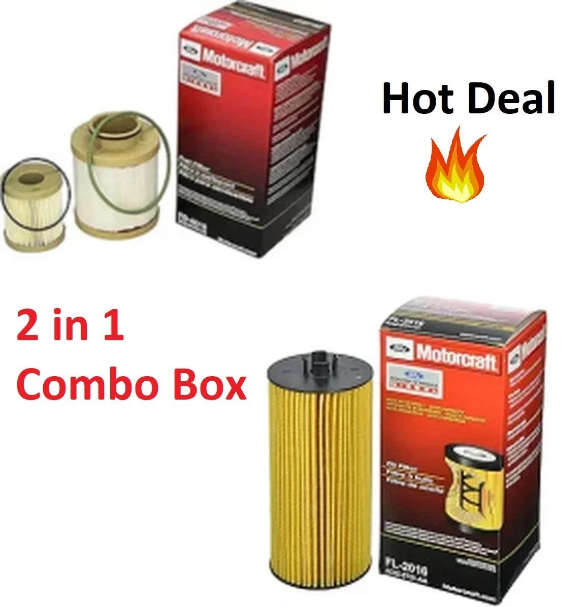 Motorcraft FD-4616 and FL-2016 Combo Pack of 2 | Genuine OEM Oil & Fuel Filter.