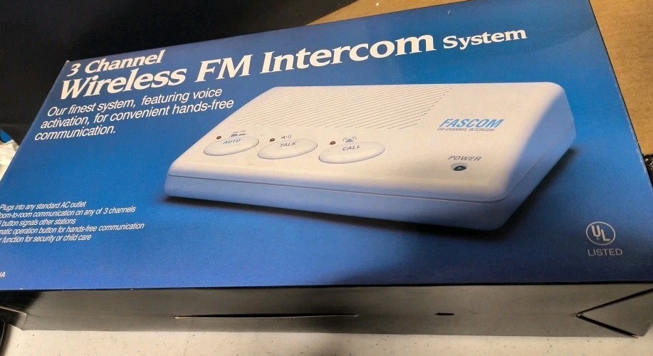 Fasco Intercom 3 Channel FM Wireless Plug n Play 2 Units Pair