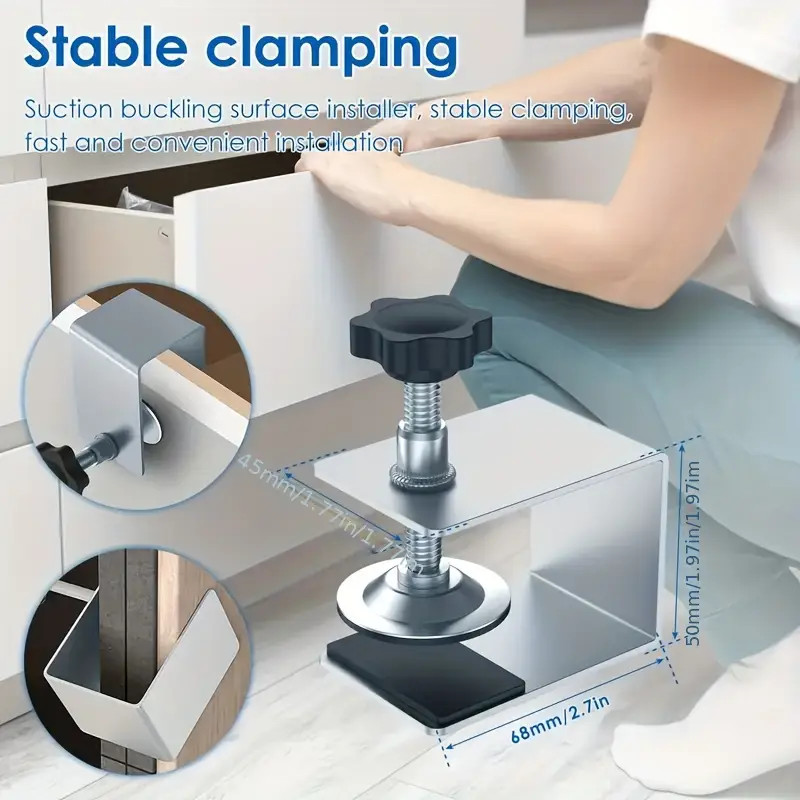 2X Drawer Front Installation Clamps Portable Drawer Panel Mounting Clip Jig Tool