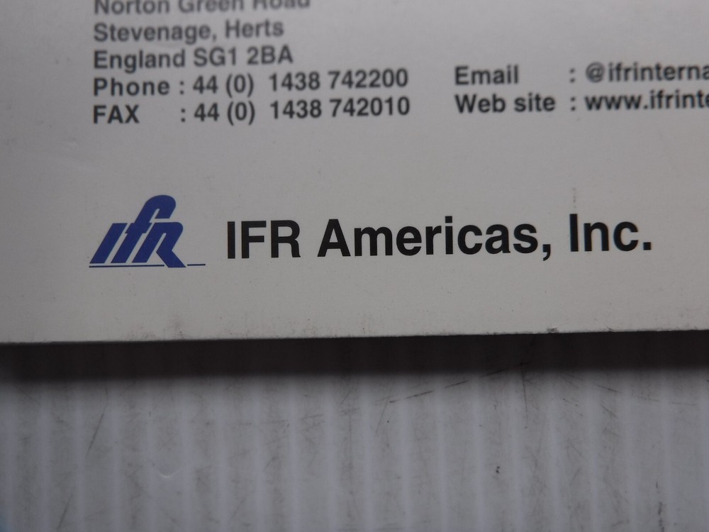 IFR 2398 Spectrum Analyzer Operation Manual Vol. 2