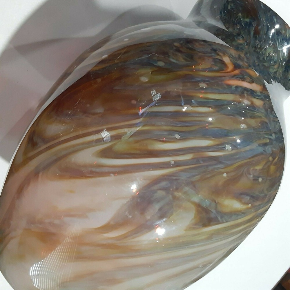 Phillip Jacobs - Hand Blown Glass Vase W/Controlled Bubbles (Signed)