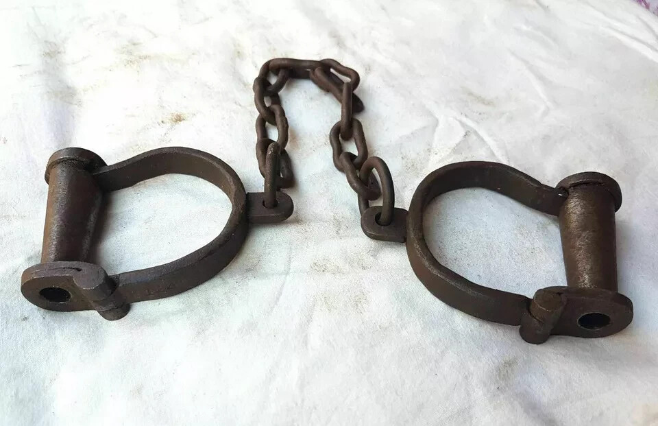 Hand- Cuffs Lock Key Handcuffs Iron Handcuff Handcrafted Chain